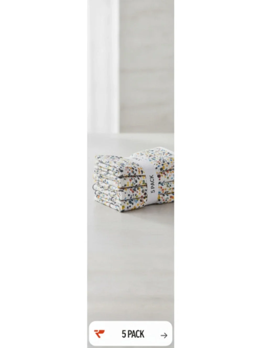 5-Pack Cotton Kitchen Towels with Colorful Confetti Print